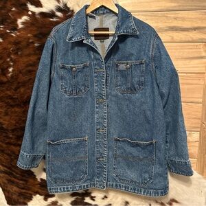 Vintage 90s Polo Ralph Lauren Jean Chore Trucker Jacket Coat Denim Size 1X
